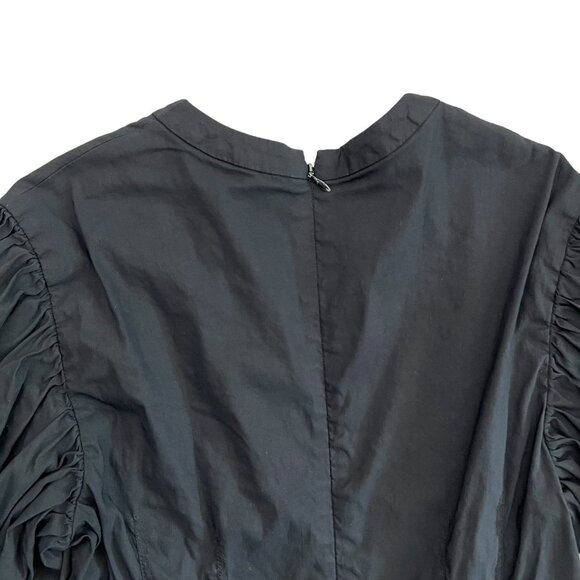 A.L.C. Jessie Poplin Stretch Linen Blend Puff Sleeve Mini Dress 10 Black Cottage - Picture 9 of 16